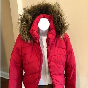 Calvin Klein Faux Fur Trim Hooded  Down Puffer Parka Ladies Coat -  Size XS